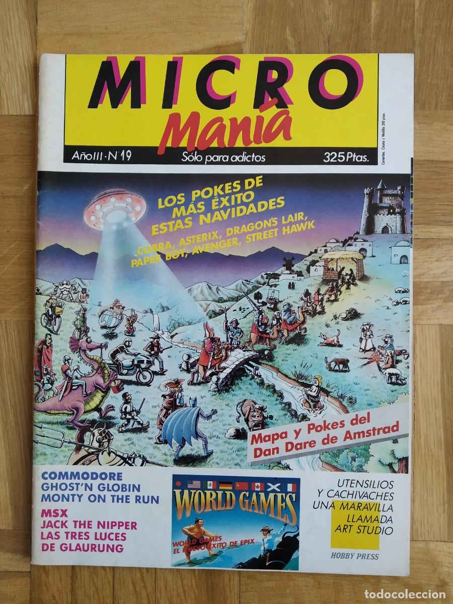 Coleccionismo de Revistas y Peri&oacute;dicos: REVISTA MICRO MANIA MICROMANIA N&ordm; 19 COMMODORE AMSTRAD GHOST`N GOGLIN COBRA ASTERIX MAPA Y POKES