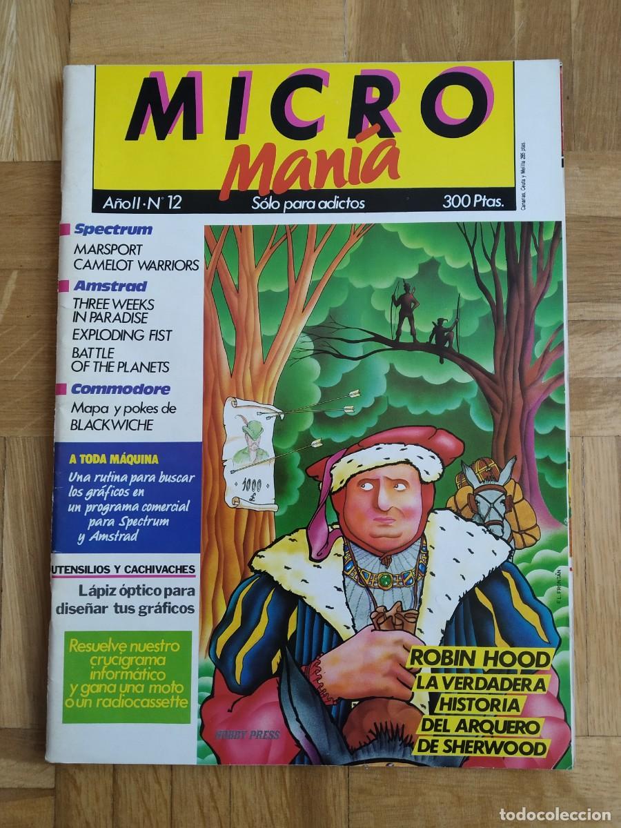 Coleccionismo de Revistas y Peri&oacute;dicos: REVISTA MICROMANIA MICRO MANIA N&ordm; 12 A&Ntilde;O II ROBIN HOOD SPECTRUM AMSTRAD COMMODORE REGRESO AL FUTURO