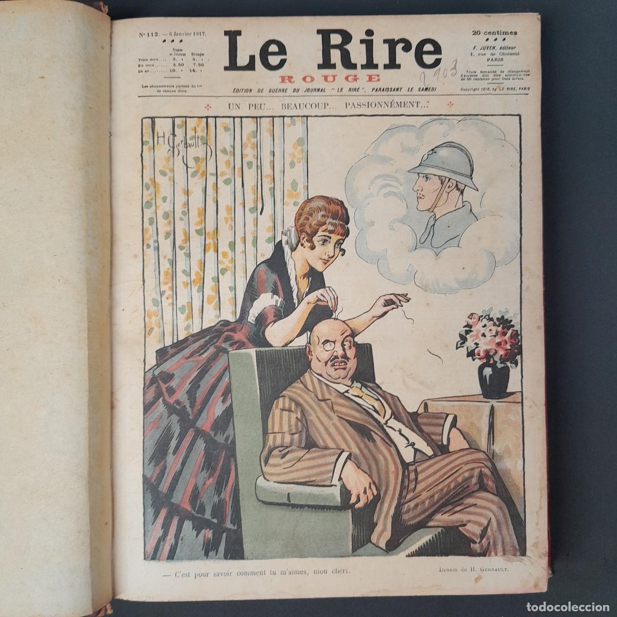 Coleccionismo de Revistas y Peri&oacute;dicos: L-5257. RECOPILACI&Oacute;N N&Uacute;MEROS REVISTA LE RIRE ROUGE. A&Ntilde;O 1917 COMPLETO. DE N&ordm;112 A 163. PAR&Iacute;S.