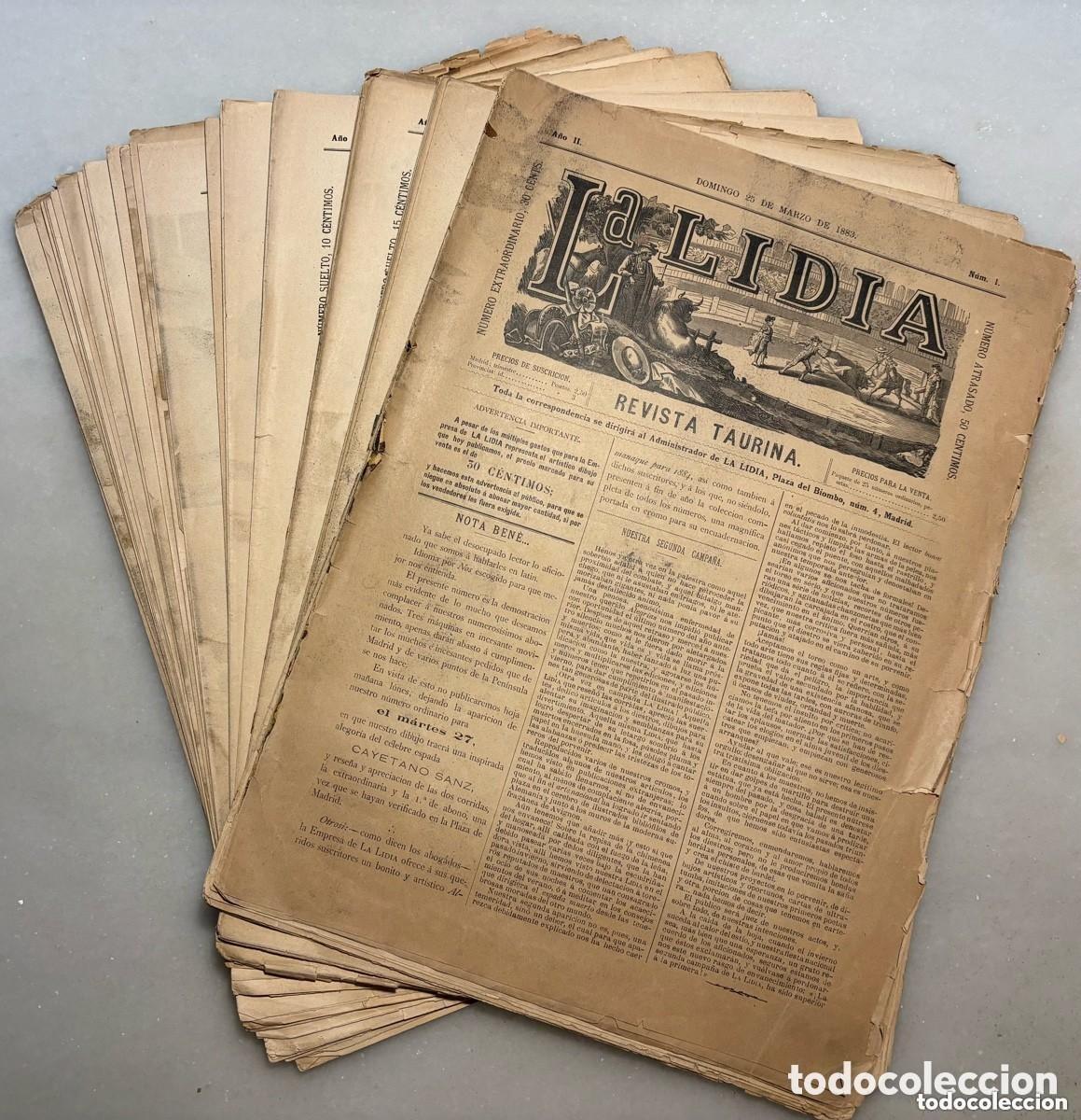 Collectionnisme de Revues et Journaux: Lote 40 Revistas, la Lidia, 1883, primeros 40 n&uacute;meros