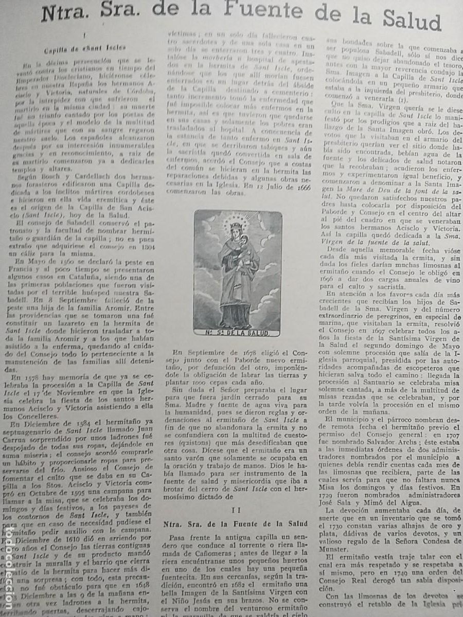 Collection Magazines and Newspapers: REAL SANTUARIO SALUD FELIX AMAT DE PALOU ARZOBISPO PALMIRA ABAD TERESA AMAT SABADELL REVISTA 1944