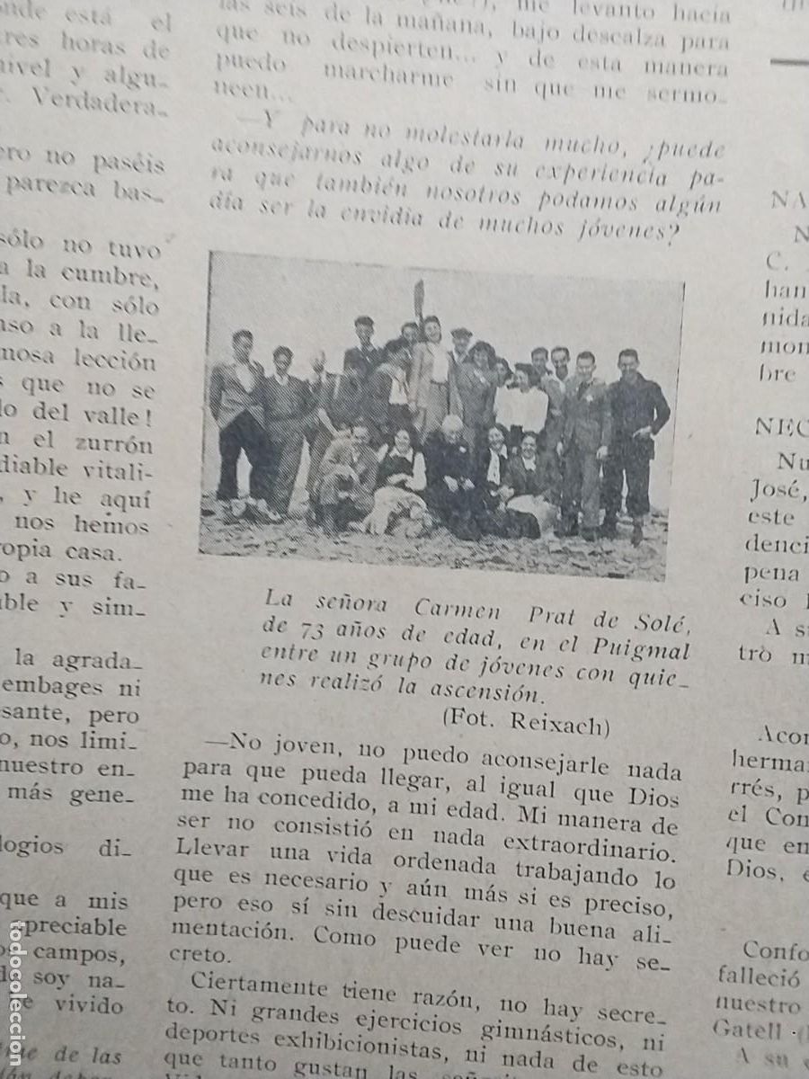 Coleccionismo de Revistas y Peri&oacute;dicos: CARMEN PRAT DE SOLE 73 A&Ntilde;OS SABADELL ROMERIA NURIA PUIGMAL SABADELL REVISTA 1944