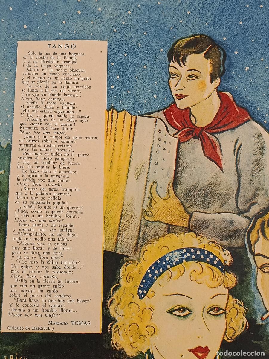 Coleccionismo de Revistas y Peri&oacute;dicos: 1930&rsquo;s Tango Espa&ntilde;a Ilustraci&oacute;n Baldrich. Hoja revista. Spanish magazine sheet illustration