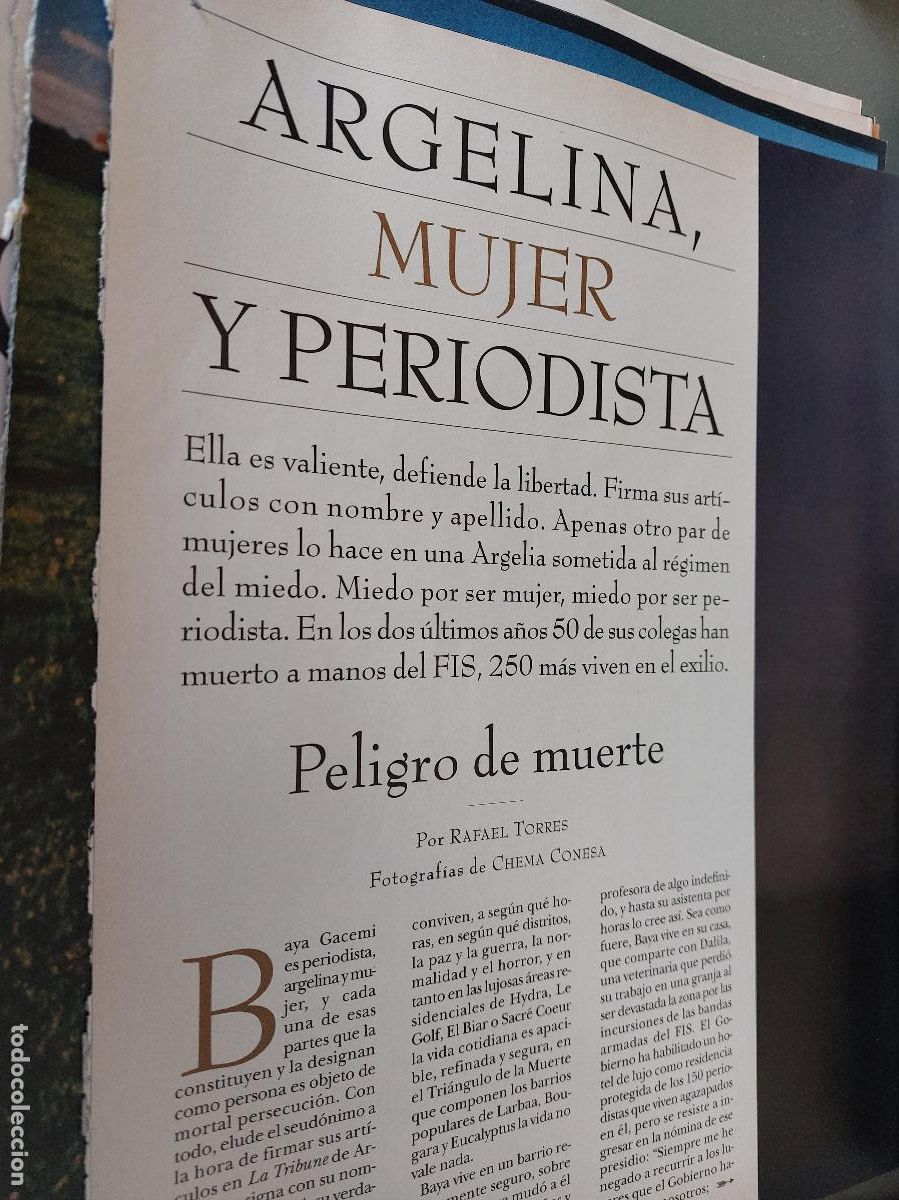 Coleccionismo de Revistas y Peri&oacute;dicos: BAYA GACEMI. PERIODISTA. MUJER ARGELINA. P&Aacute;GINAS. ART&Iacute;CULO EXTRAIDO DE REVISTA. GRAPA. COMPLETO
