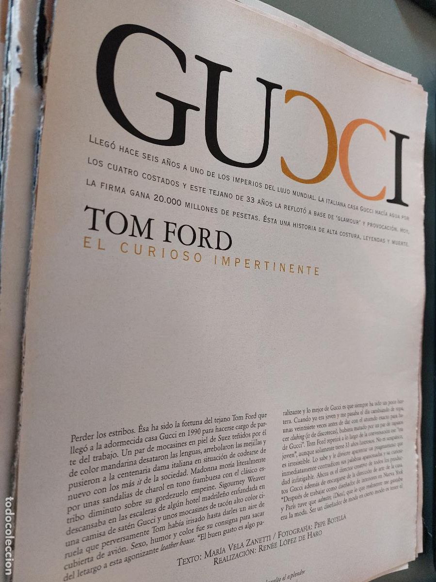 Coleccionismo de Revistas y Peri&oacute;dicos: CASA GUCCI. MODA. 8 P&Aacute;GINAS. ART&Iacute;CULO EXTRAIDO DE REVISTA. GRAPA. COMPLETO