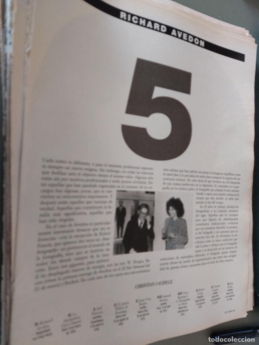 Collection Magazines and Newspapers: 5 RICHARD AVEDON. P&Aacute;GINAS. ART&Iacute;CULO EXTRAIDO DE REVISTA. GRAPA. COMPLETO