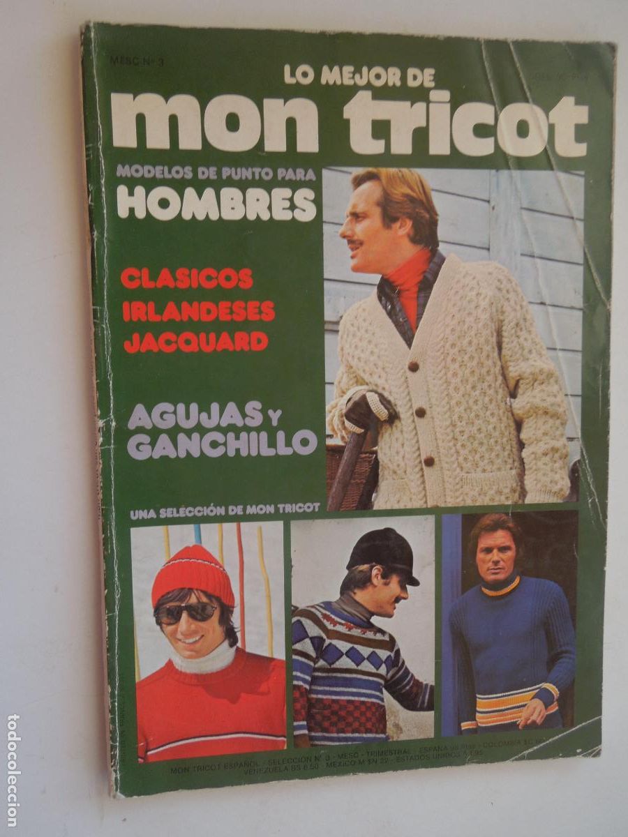 Coleccionismo de Revistas y Peri&oacute;dicos: MON TRICOT - REVISTA DE MODA N&ordm; 3 -MODA DE PUNTO PARA HOMBRES PUNTO CON EXPLICACIONES -