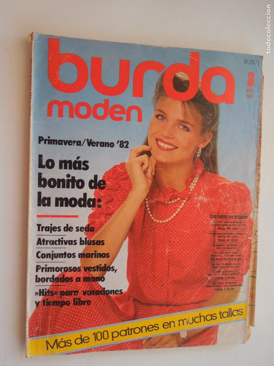 Coleccionismo de Revistas y Peri&oacute;dicos: BURDA MODEN REVISTA 03/1982 CON INSTRUCIONES CON PATRONES TEXTO EN ESPA&Ntilde;OL-PRIMAVERA-VERANO 82