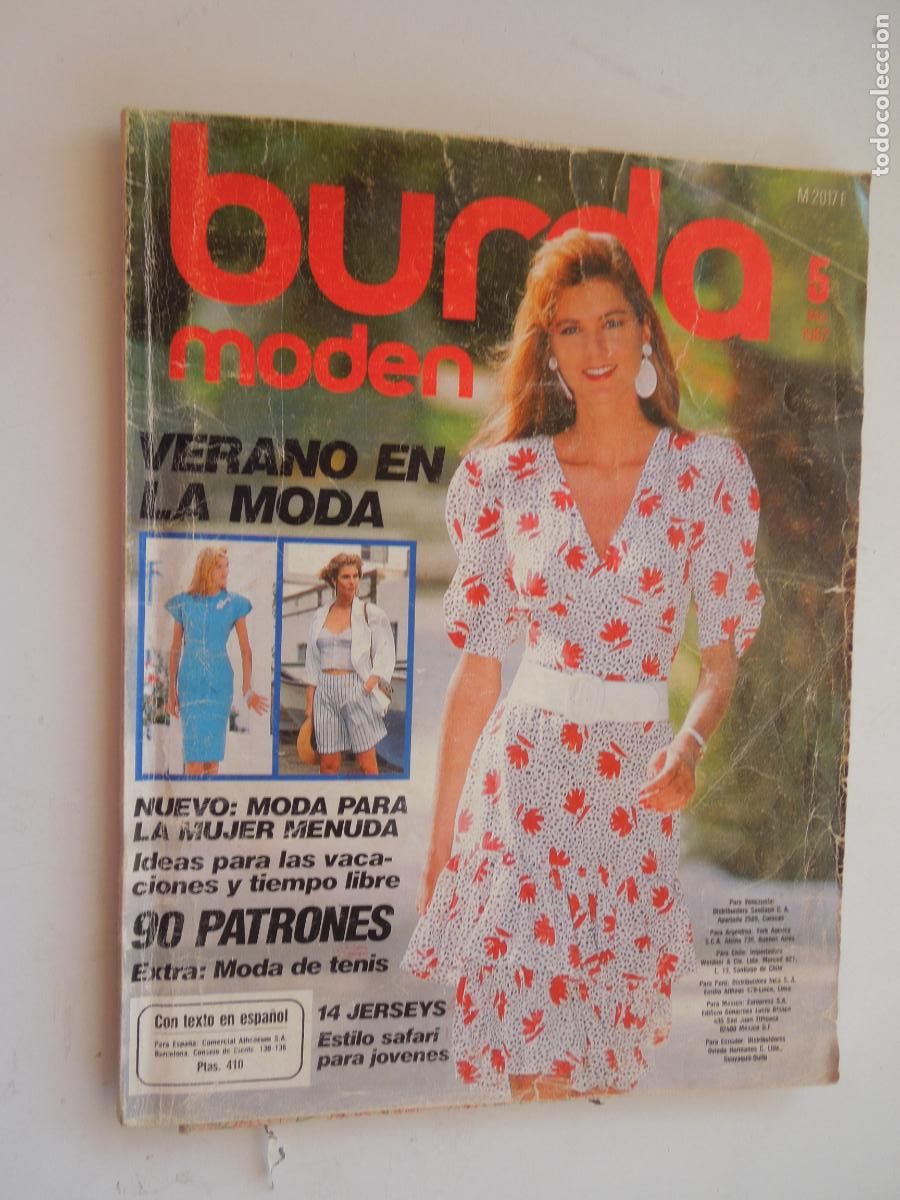 Coleccionismo de revistas y peri&oacute;dicos: BURDA MODEN REVISTA 5/1987CON INSTRUCIONES CON PATRONES TEXTO EN ESPA&Ntilde;OL-VERANO EN LA MODA