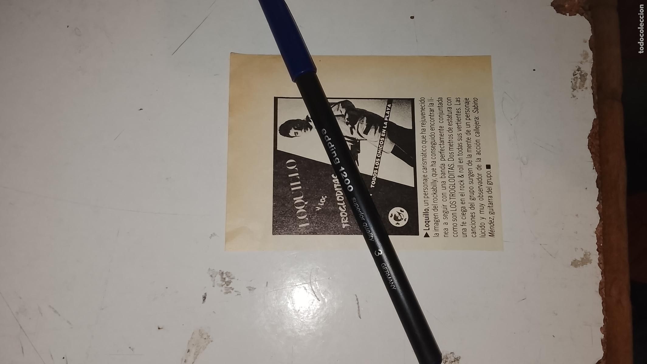 Sammeln von Zeitschriften und Zeitungen: antiguo recorte musical de prensa o revista loquillo y los trogloditas 11.5 x 8,5 cm