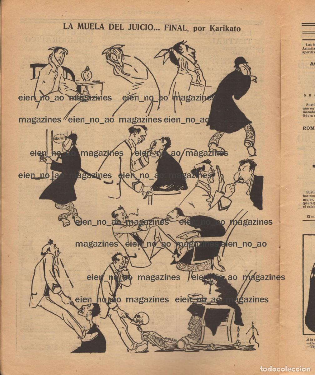 Sammeln von Zeitschriften und Zeitungen: NUEVO MUNDO # 1908 ~ KARIKATO La muela del juicio final ~ Dentista ~ Odontologo ~ Dibujo