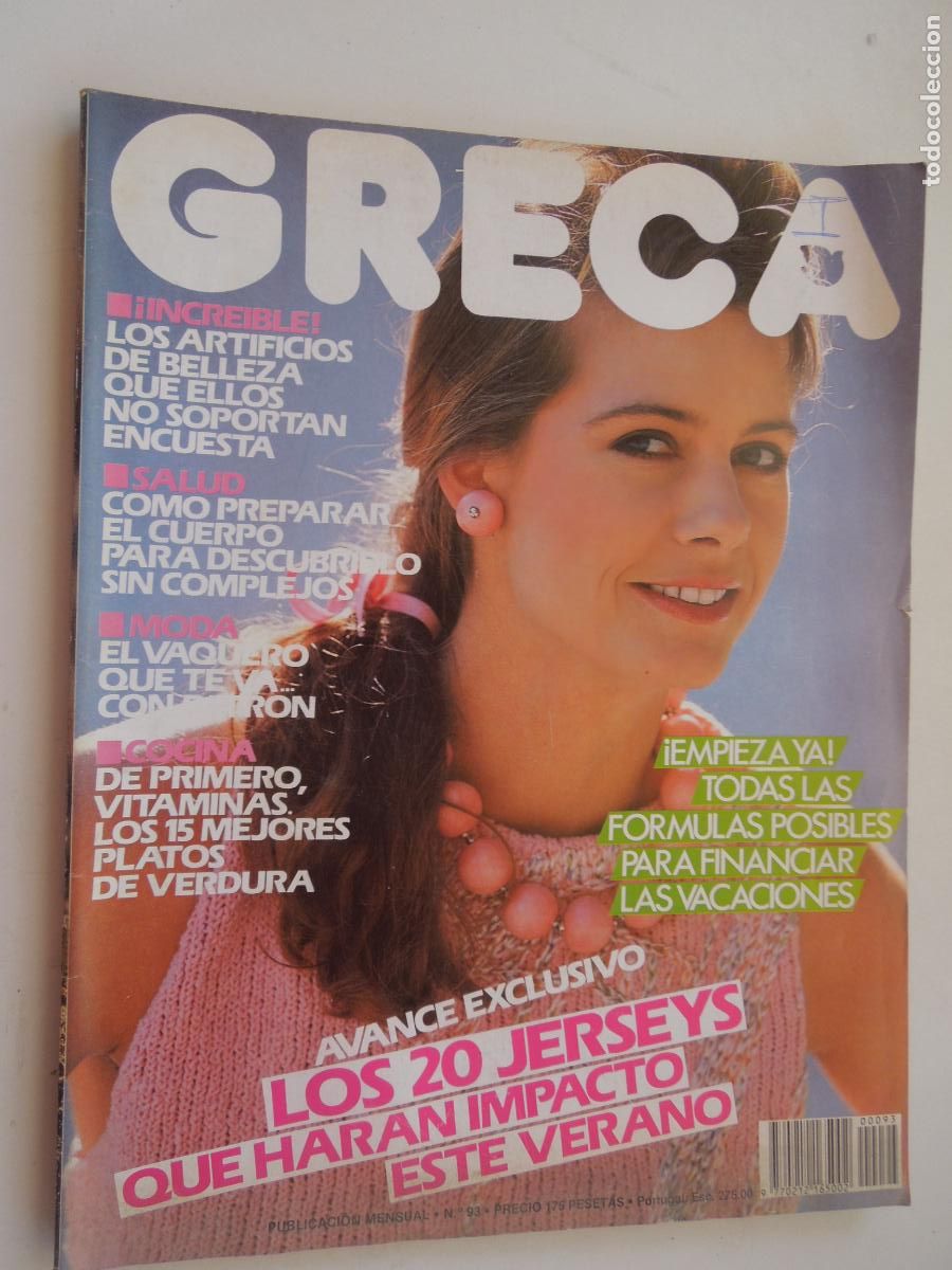Coleccionismo de Revistas y Peri&oacute;dicos: GRECA REVISTA N&ordm; 93 - LABORES DE MODA - JERSEYS VERANO CON PATRON E INSTRUCCIONES