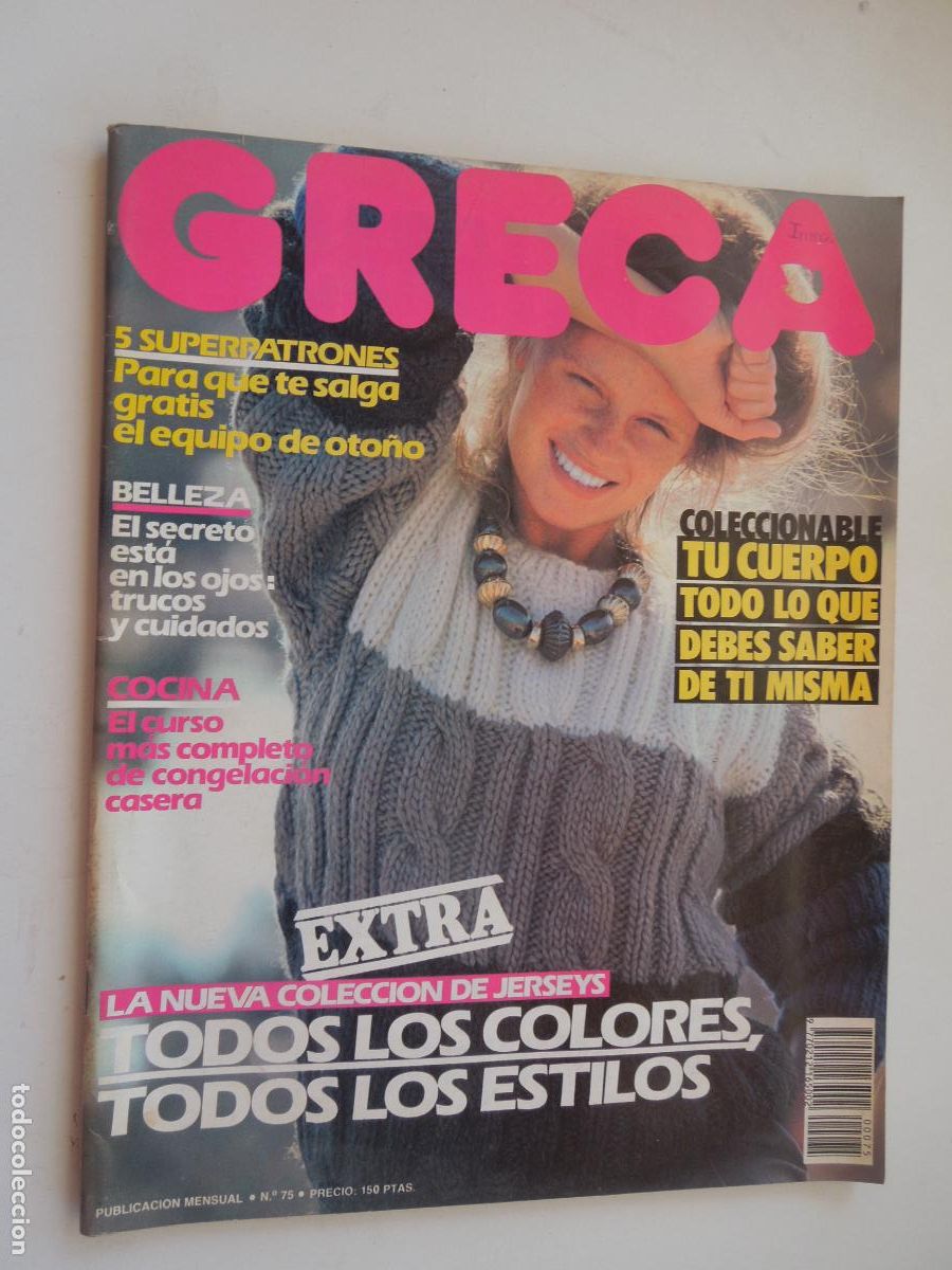 Sammeln von Zeitschriften und Zeitungen: GRECA REVISTA N&ordm; 75 - LABORES DE MODA - EXTRA COLECCION JERSEYS - CON PATRON E INSTRUCCIONES