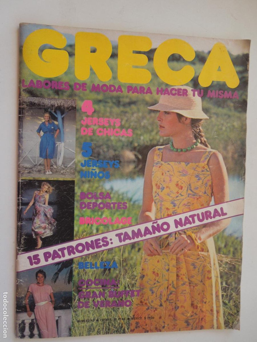 Collezionismo di Riviste e Giornali: GRECA REVISTA N&ordm; 40 - LABORES DE MODA - JERSEYS - CHICAS Y NI&Ntilde;OS - CON PATRON E INSTRUCCIONES