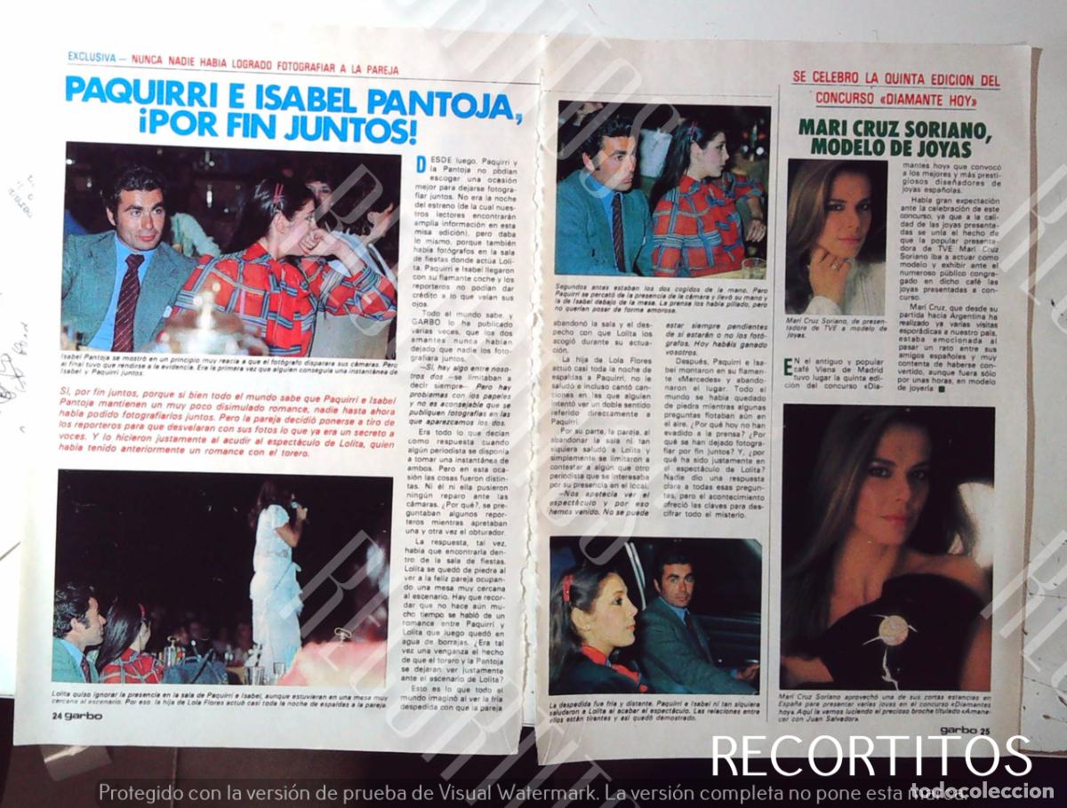 Coleccionismo de Revistas y Peri&oacute;dicos: isabel pantoja paquirri en el concierto de loita mari cruz soriano