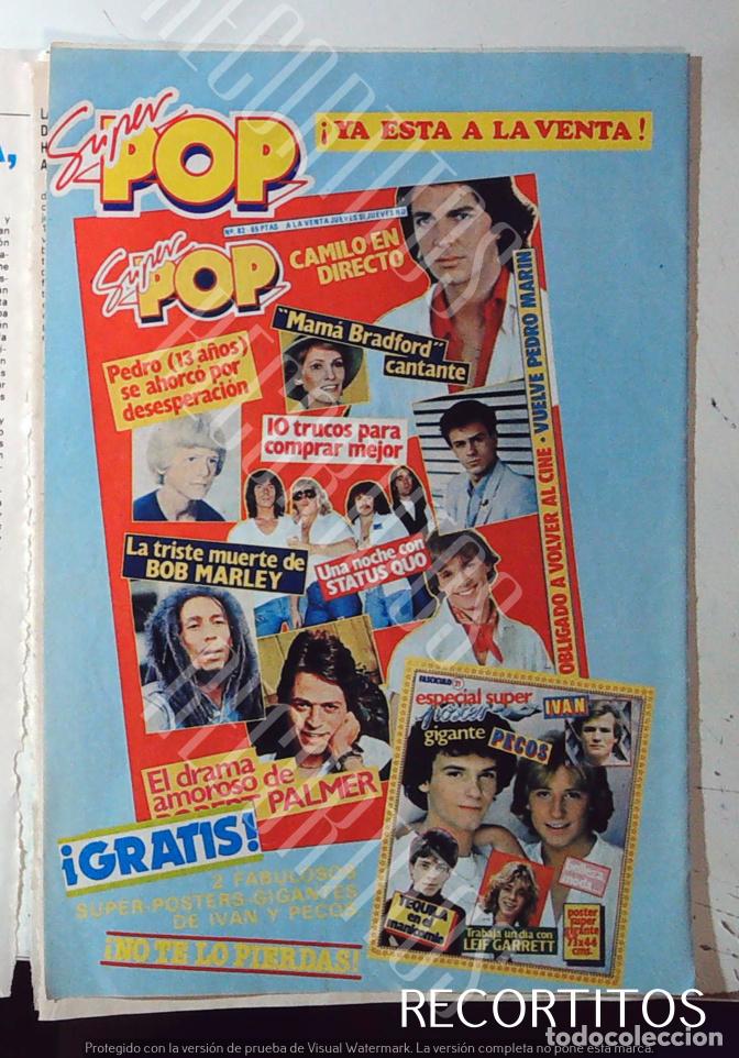 Coleccionismo de Revistas y Peri&oacute;dicos: bob marley camilo sesto pedro marin pecos status quo miguel bose anuncio super pop ivan leif garret