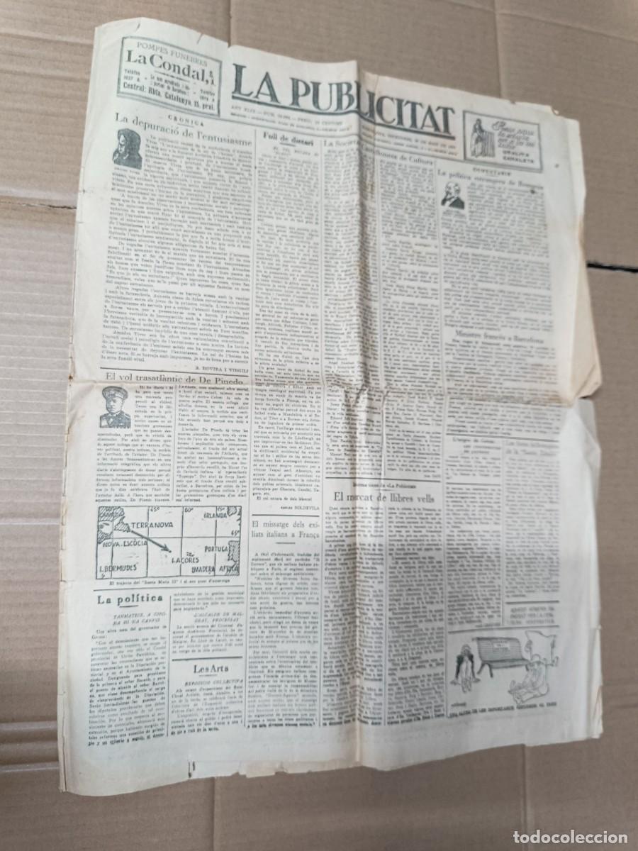 Coleccionismo de Revistas y Peri&oacute;dicos: ANTIGUO DIARIO CATALAN DE 1927, LA PUBLICITAT , BARCELONA -P14