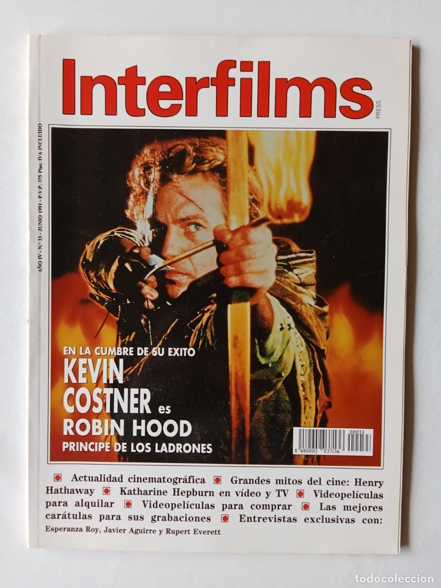 Collezionismo di Riviste e Giornali: INTERFILMS N&ordm; 33 1991 KEVIN COSTNER Robin Hood KATERINE HEPBURN Henry Hathaway ESPERANZA ROY Coen
