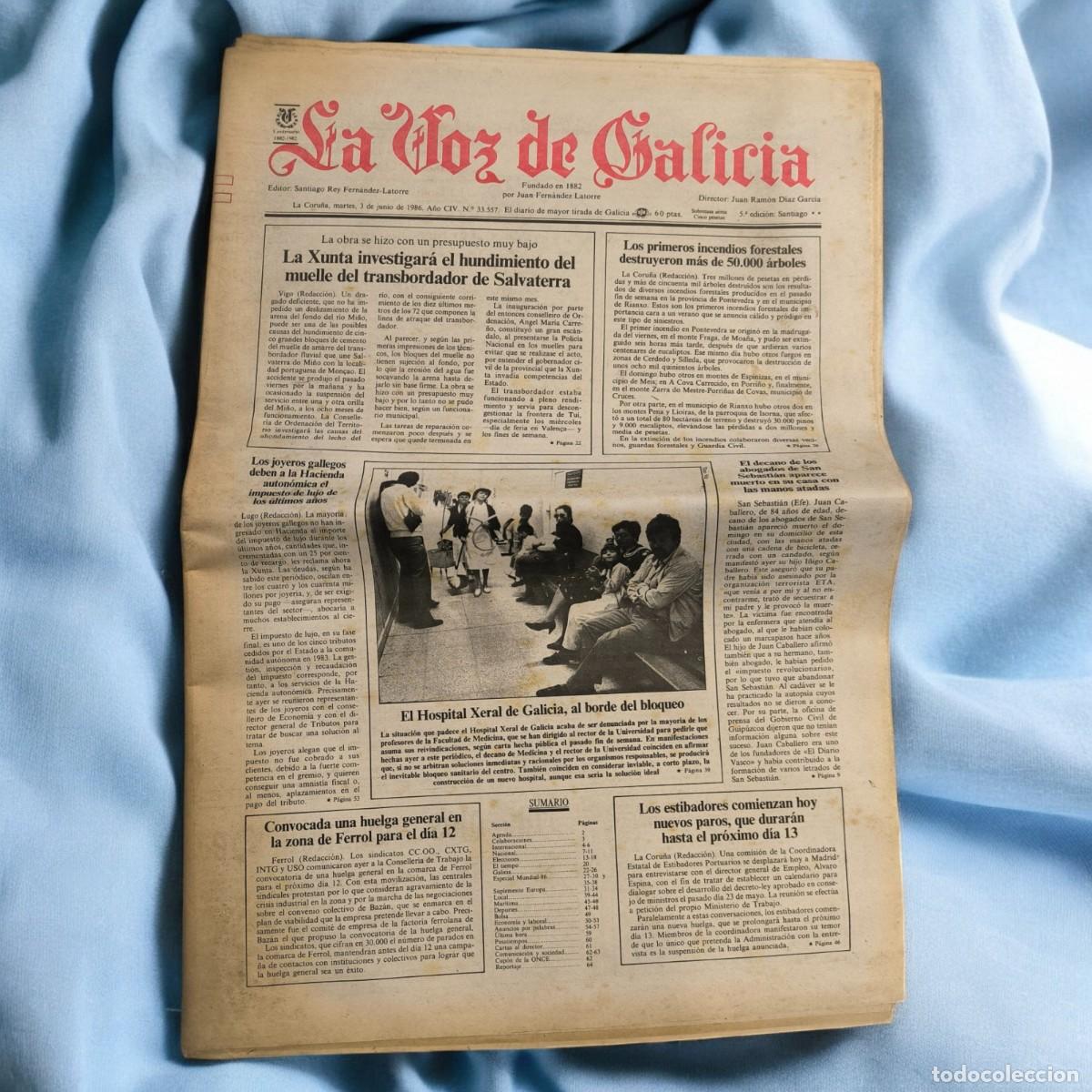 Coleccionismo de Revistas y Peri&oacute;dicos: ️ Peri&oacute;dico La Voz De Galicia &ndash; Edici&oacute;n Original Del 7 De Junio De 1986
