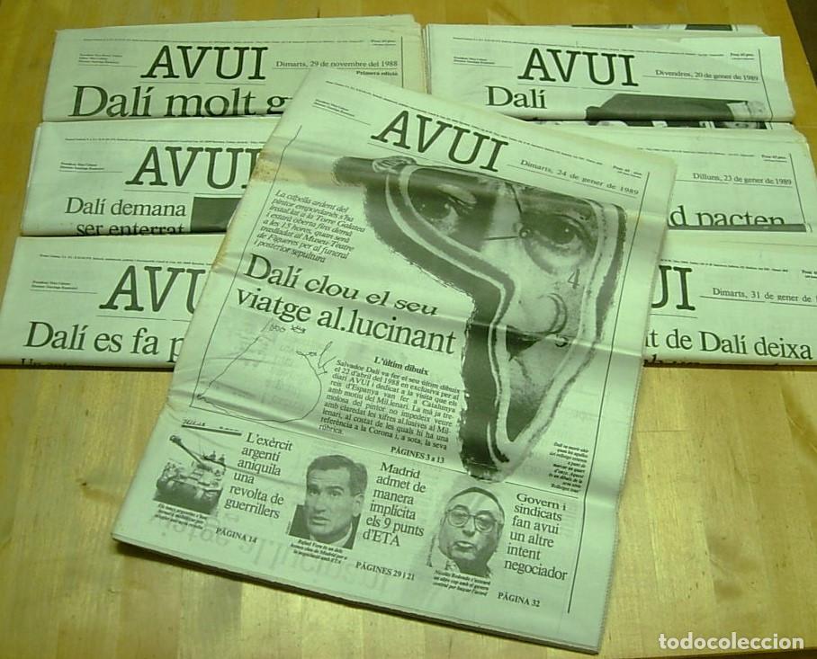 Coleccionismo de Revistas y Peri&oacute;dicos: Lote de 7 Peri&oacute;dicos Diari AVUI Muerte de SALVADOR DALI +otros d&iacute;as anteriores y posteriores 1988-89