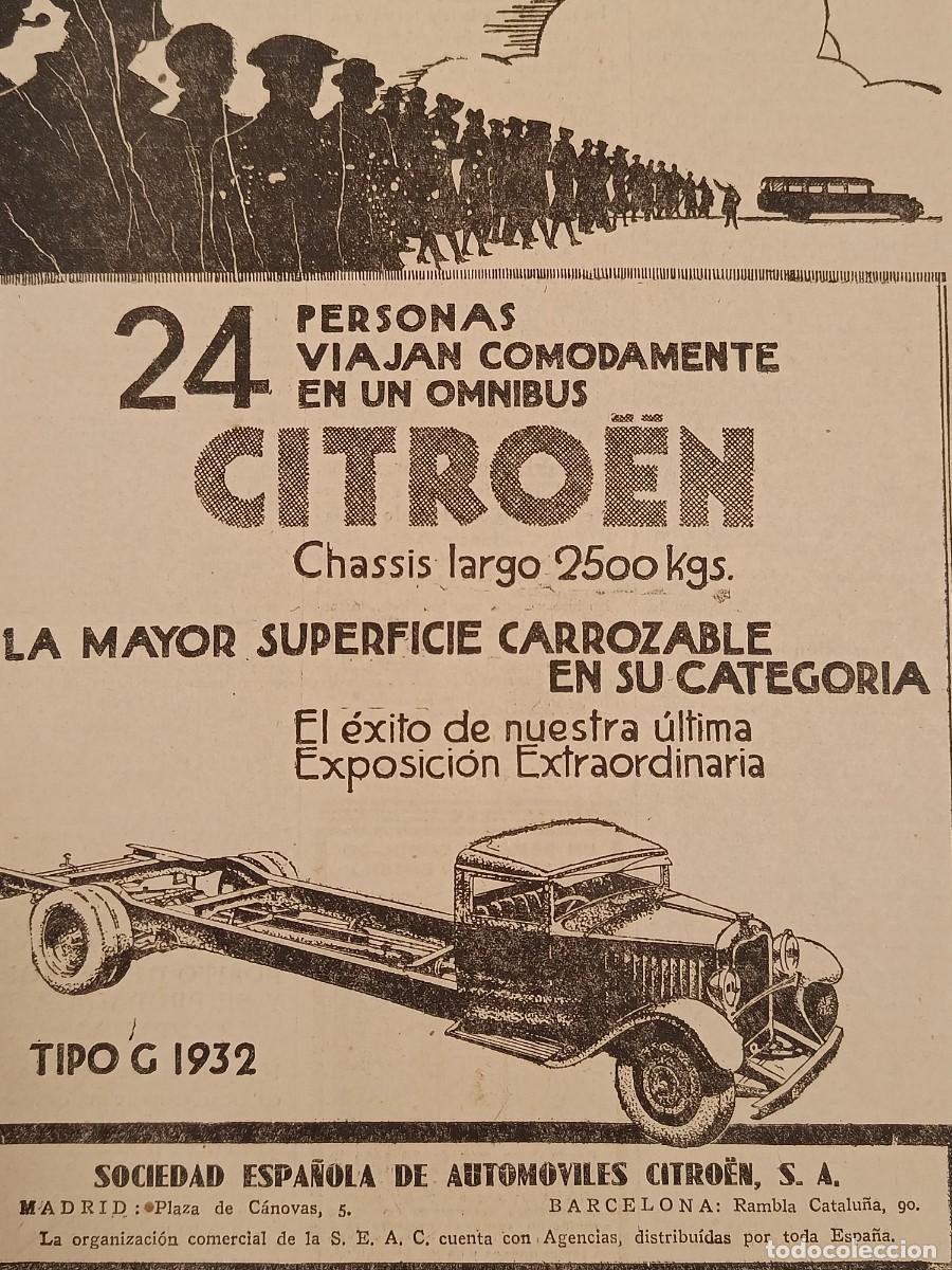 Coleccionismo de Revistas y Peri&oacute;dicos: 1930&rsquo;s Citroen Omnibus Hoja publicidad revista. Magazine advertising from Spain