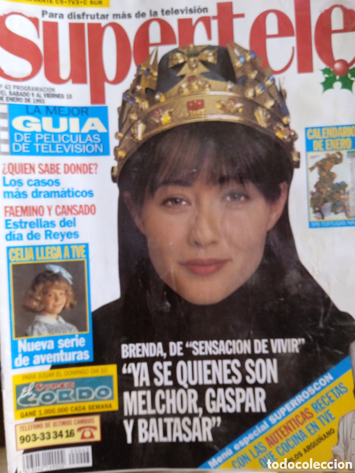 Coleccionismo de Revistas y Peri&oacute;dicos: Supertele n&deg; 43 enero 1993 Shannen Doherty Faemino y Cansado