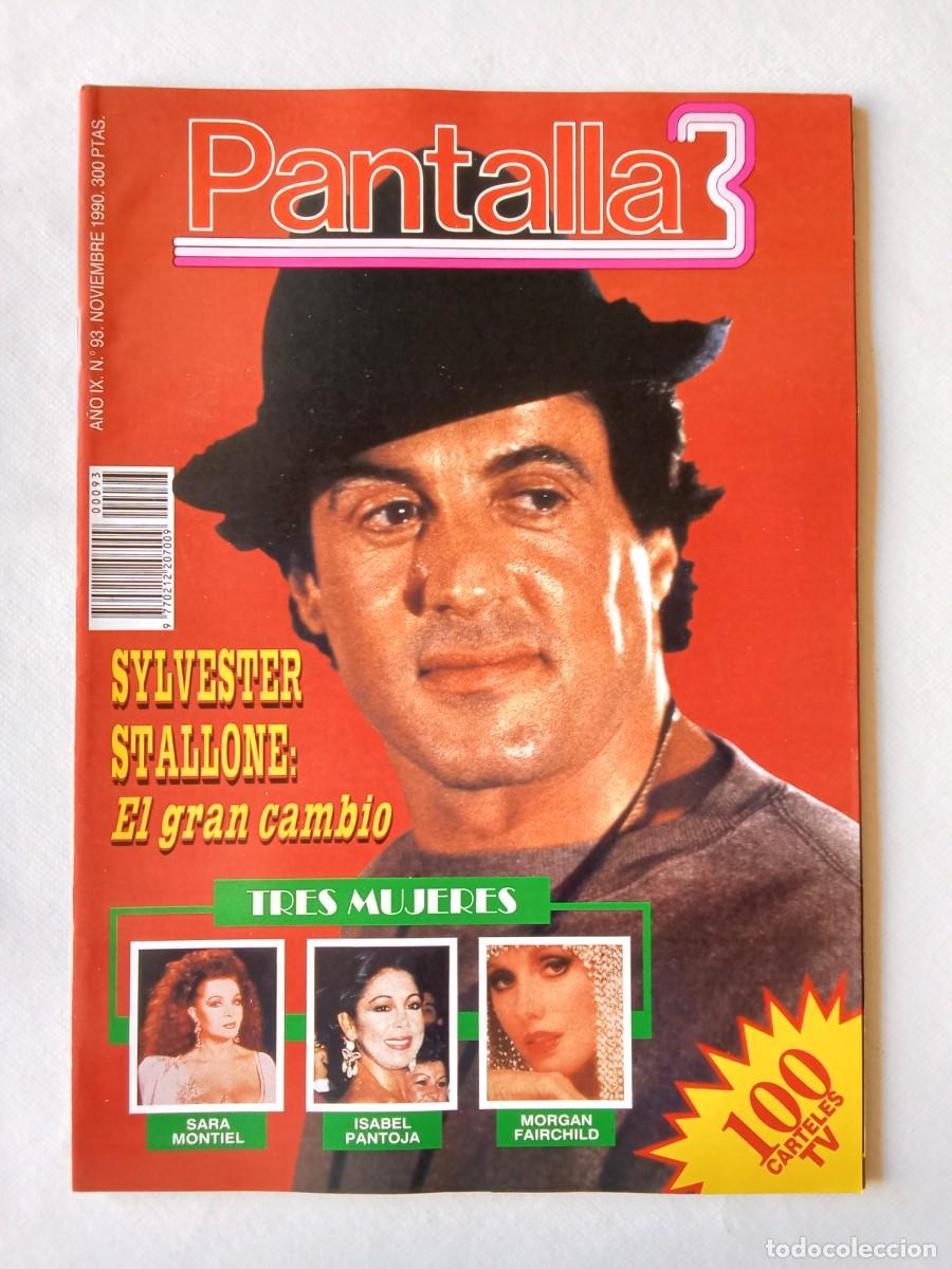 Coleccionismo de Revistas y Peri&oacute;dicos: PANTALLA 3 N&ordm; 93 1990 SYLVESTER STALLONE Sara Montiel ISABEL PANTOJA Morgan Fairchild SAN SEBASTIAN