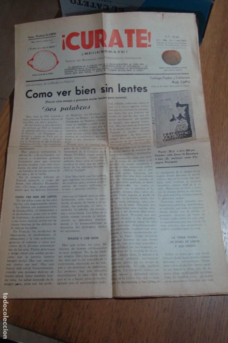 Coleccionismo de Revistas y Peri&oacute;dicos: ANTIGUO PERIODICO BOLETIN CURATE! PROFERSOR N. CAPO. MOVIMIENTO CITRO TROFOTERAPEUTICO 1963