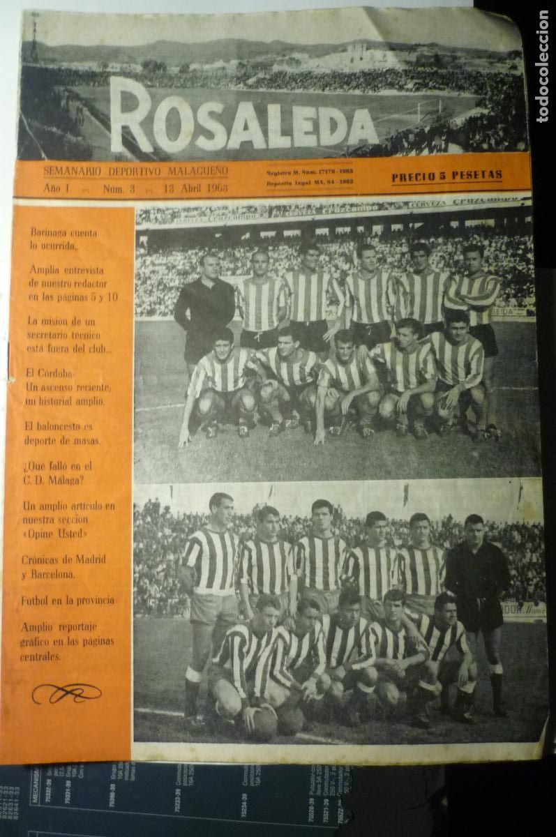 Coleccionismo de Revistas y Peri&oacute;dicos: revista deportiva rosaleda malaga.-num 3 de 15 pag13.3.1963