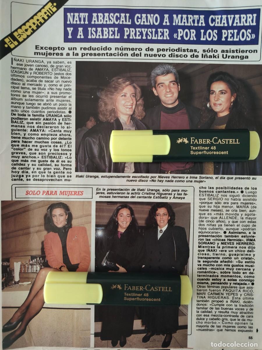 Coleccionismo de Revistas y Peri&oacute;dicos: Reportaje Irma Soriano, Nieves Herrero, Cristina Higueras, Nati Abascal, Concha Velasco 29.11.88
