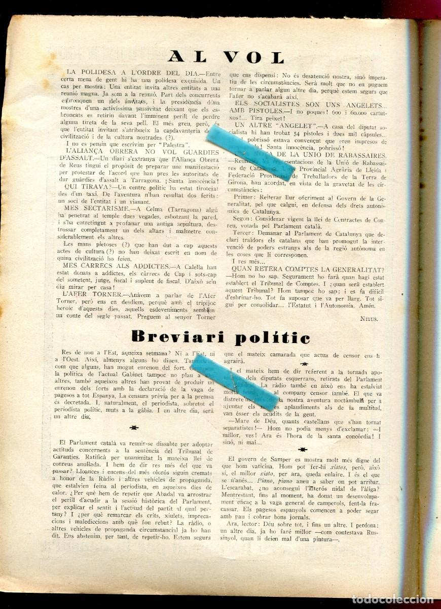 Collectionnisme de Revues et Journaux: REVISTA ANY 1934 UNIO DE RABASSAIRES FARMACIA COMA DUVAL CASA ESTEVA SASTRERIA CALLIZO ROSISCH