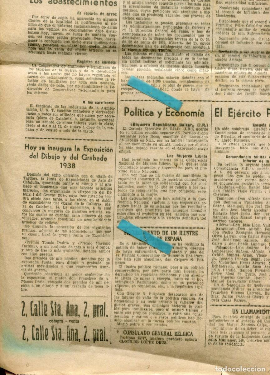 Collectionnisme de Revues et Journaux: LA VANGUARDIA A&Ntilde;O 1938 GUERRA CIVIL EXPOSICION DE DIBUJO FRANCISCO DE A. PLANAS DORIA