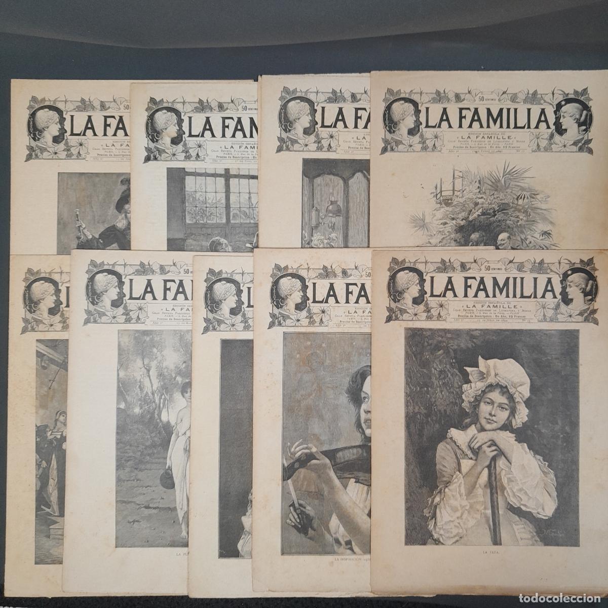 Coleccionismo de Revistas y Peri&oacute;dicos: RV-454. RECOPILACI&Oacute;N 9 N&Uacute;MEROS REVISTA &rdquo;LA FAMILIA&rdquo;. GRAN REVISTA PARISIENSE. A&Ntilde;O 2, 1893.