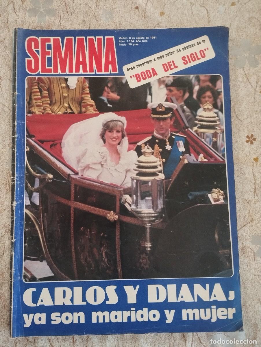 Coleccionismo de Revistas y Peri&oacute;dicos: Semana / BODA DE DIANA DE GALES, BO DEREK, MIGUEL GALLARDO, MISS UNIVERSO, MISS UNIVERSE, ENREDO