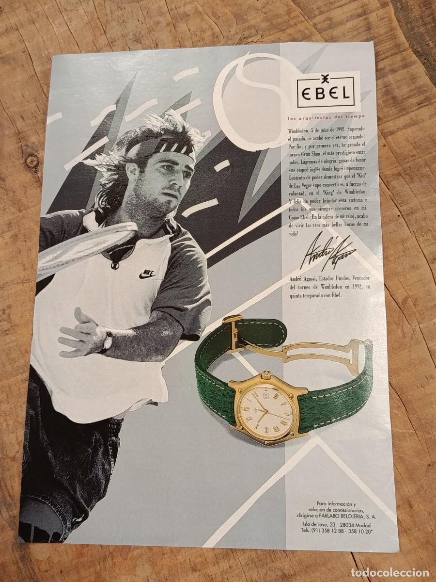 Collection Magazines and Newspapers: 1990&rsquo;s Andre Agassi Ebel Reloj. Publicidad revista. Vintage magazine advertising