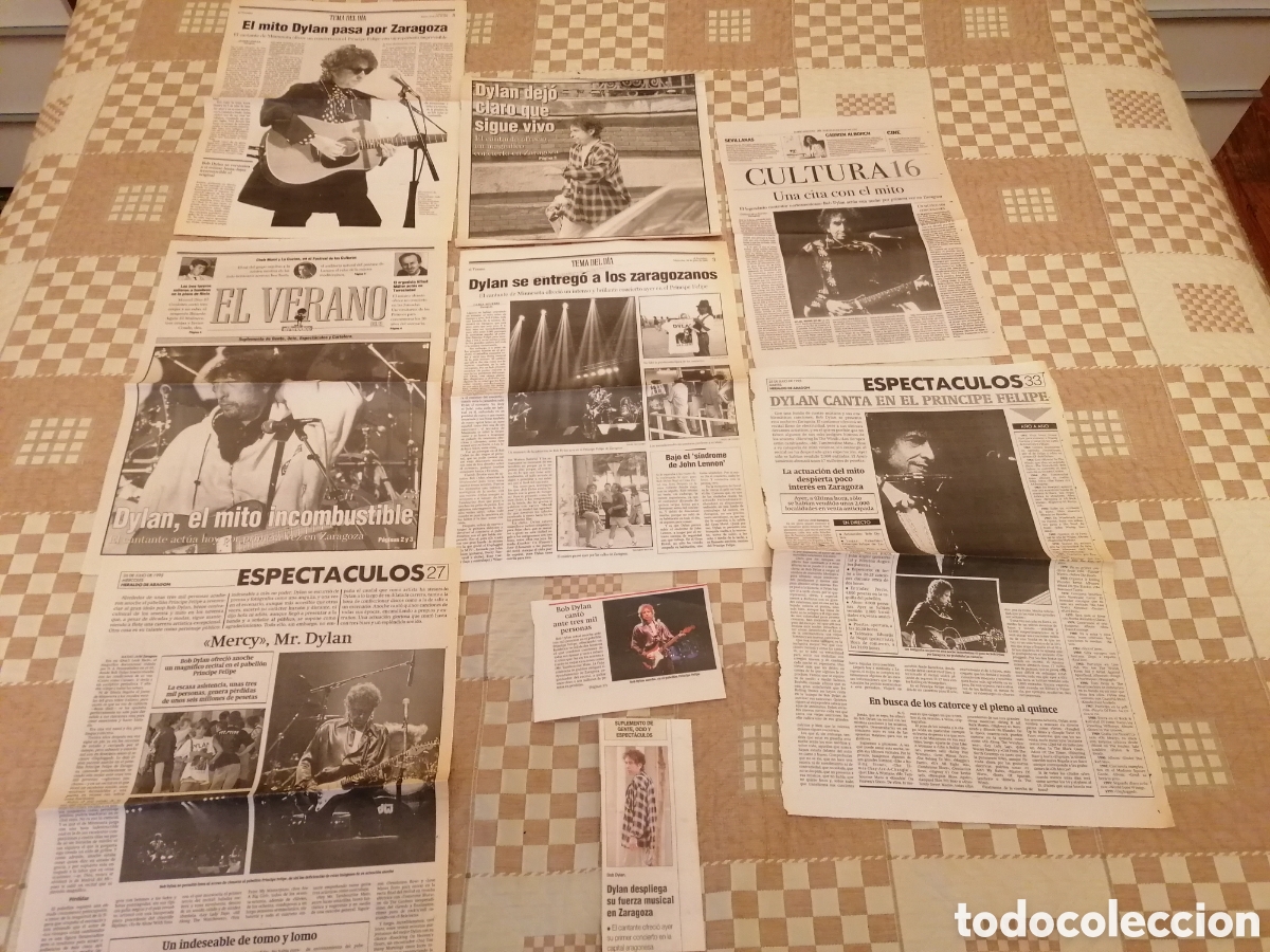 Coleccionismo de Revistas y Peri&oacute;dicos: P&aacute;ginas y Recortes Originales Concierto Bob Dylan Zaragoza Julio 1995. Leer.