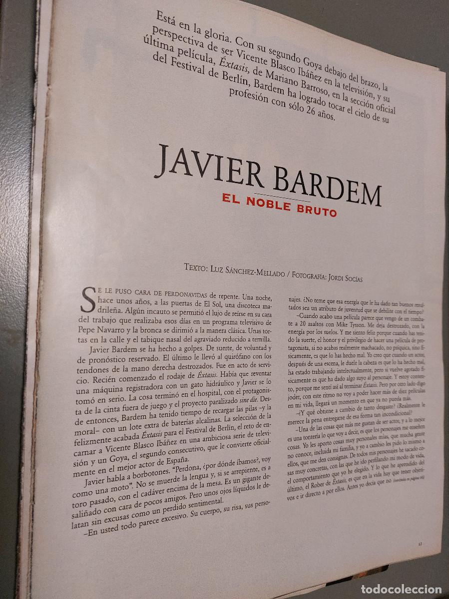 Coleccionismo de Revistas y Peri&oacute;dicos: JAVIER BARDEM. ACTOR. 4 P&Aacute;GINAS. ART&Iacute;CULO EXTRAIDO DE REVISTA. GRAPA. COMPLETO