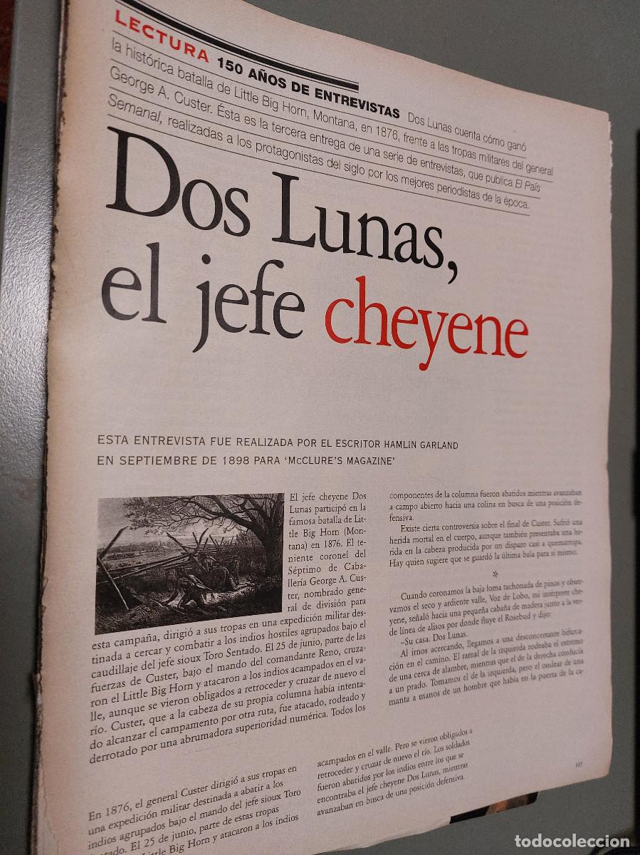 Coleccionismo de Revistas y Peri&oacute;dicos: DOS LUNAS. JEFE CHEYENS. LEJANO OESTE. 2 P&Aacute;GINAS ART&Iacute;CULO EXTRAIDO DE REVISTA. GRAPA. COMPLETO