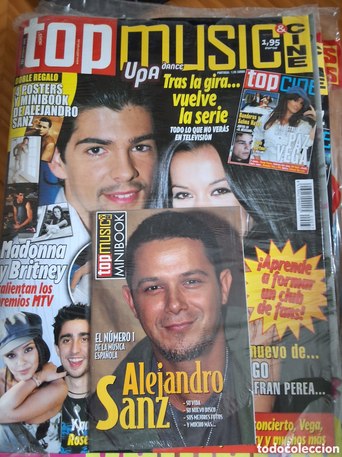 Collezionismo di Riviste e Giornali: Top music revista juvenil n&uacute;mero 37 incluye libro Alejandro Sanz y posters