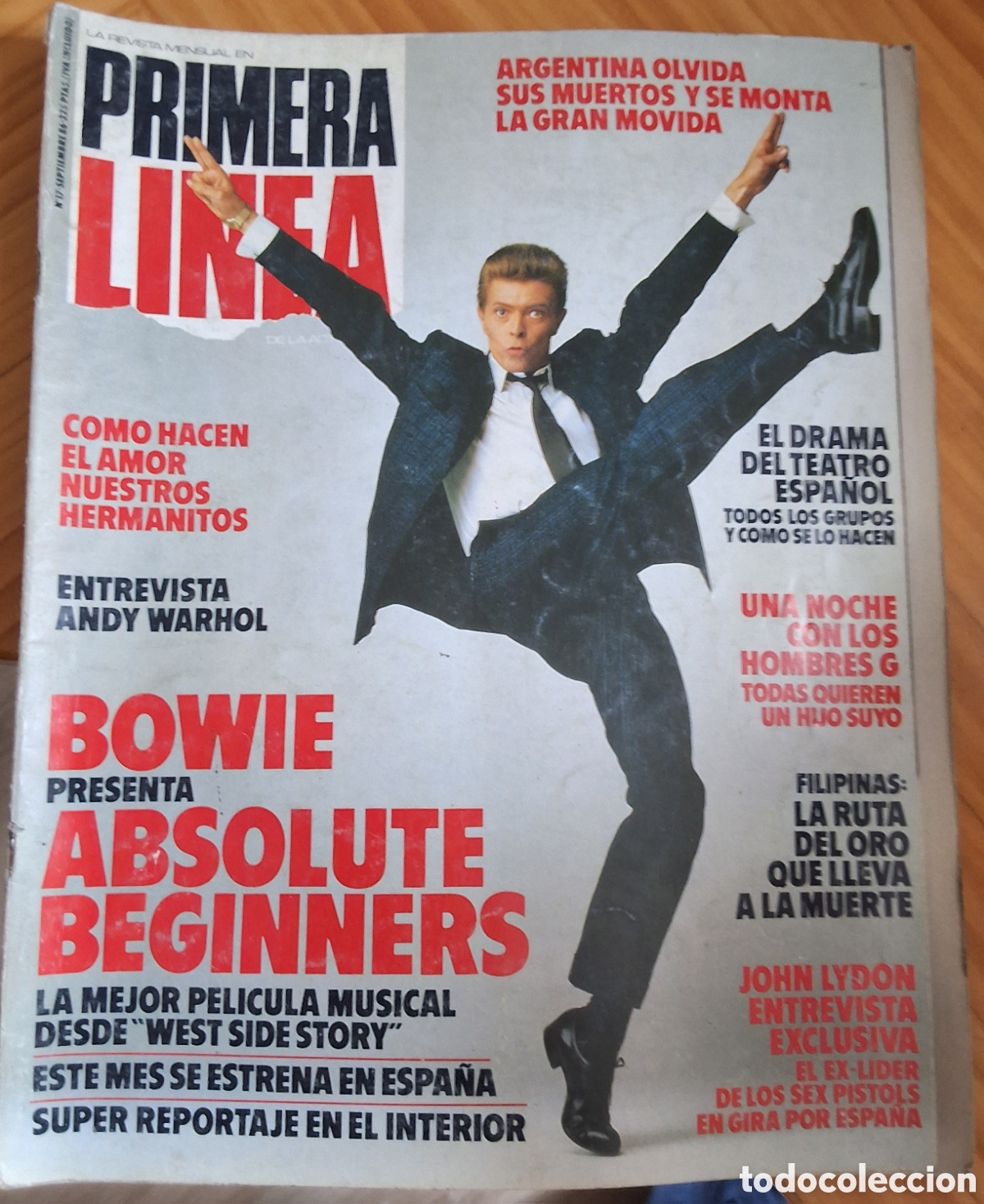 Coleccionismo de Revistas y Peri&oacute;dicos: Primera l&iacute;nea revista actualidad n&uacute;mero 17 a&ntilde;o 1986/9 David Bowie Hombre G