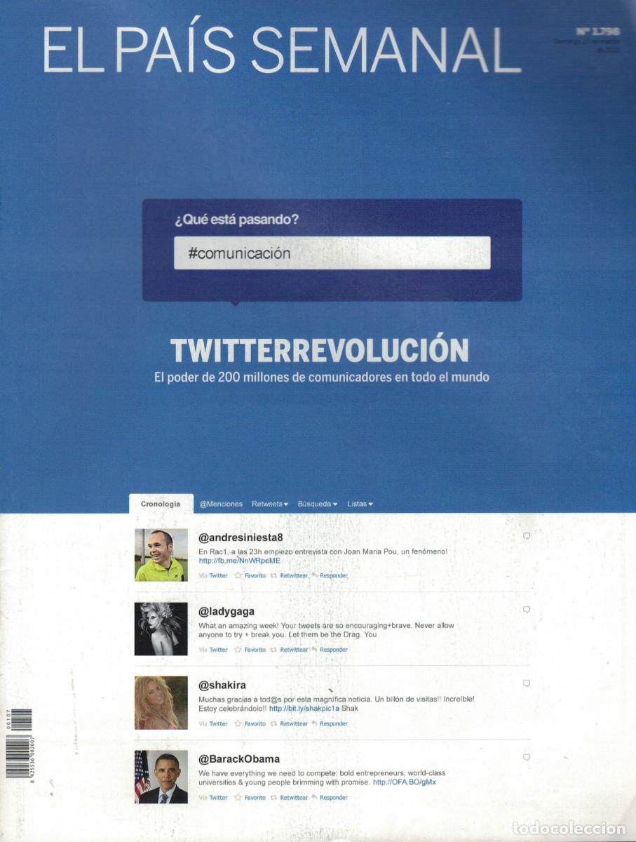 Coleccionismo de Revistas y Peri&oacute;dicos: El Pa&iacute;s Semanal N&ordm; 1798 - 13 marzo 2011 / Twitter Revoluci&oacute;n