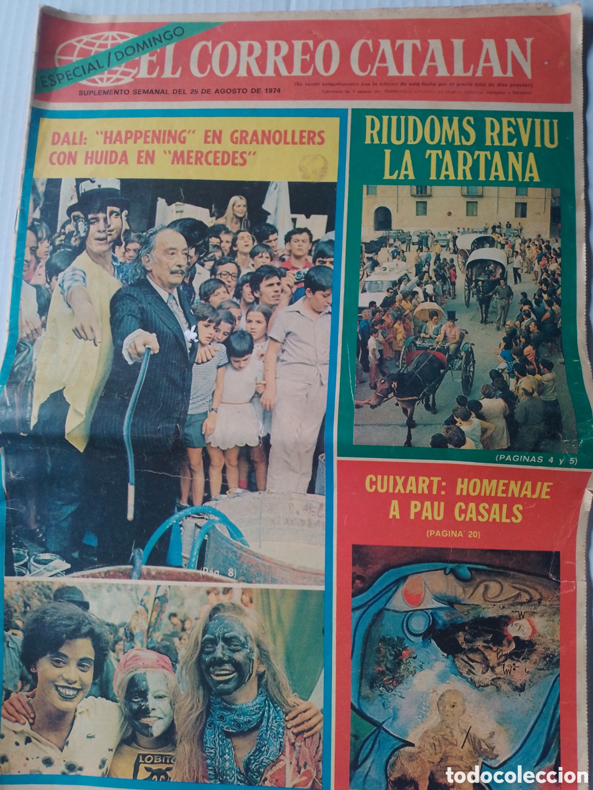 Coleccionismo de Revistas y Peri&oacute;dicos: EL CORREO CATALAN - 25 DE AGOSTO DE 1974