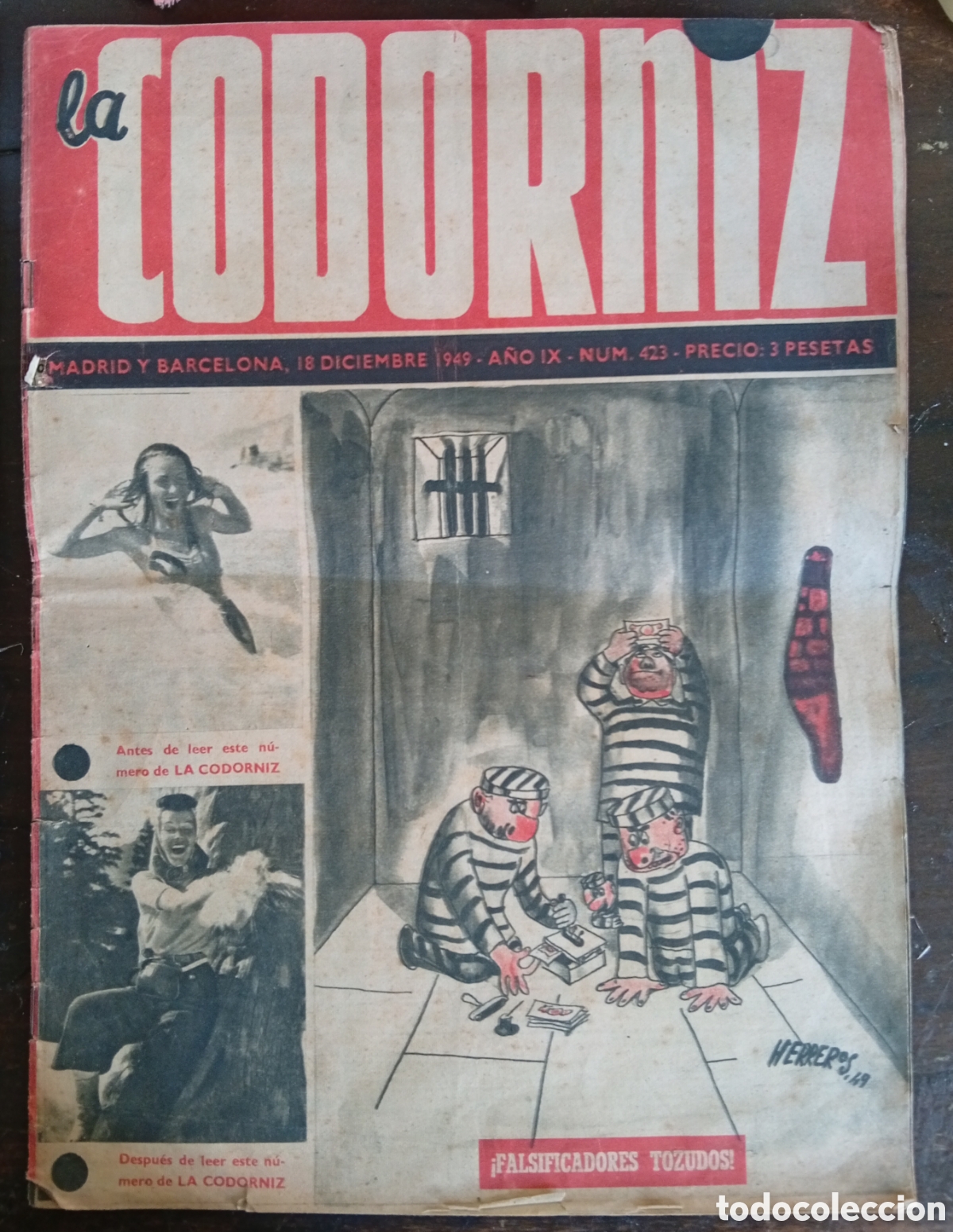 Coleccionismo de Revistas y Peri&oacute;dicos: Vieja antigua revista La Codorniz