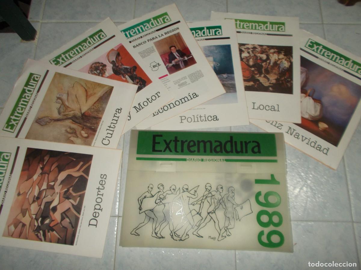 Coleccionismo de Revistas y Peri&oacute;dicos: Carpeta Malet&iacute;n El PERI&Oacute;DICO EXTREMADURA Diario Regional 1989, con 7 Peri&oacute;dicos ESPECIAL. Ver y Leer