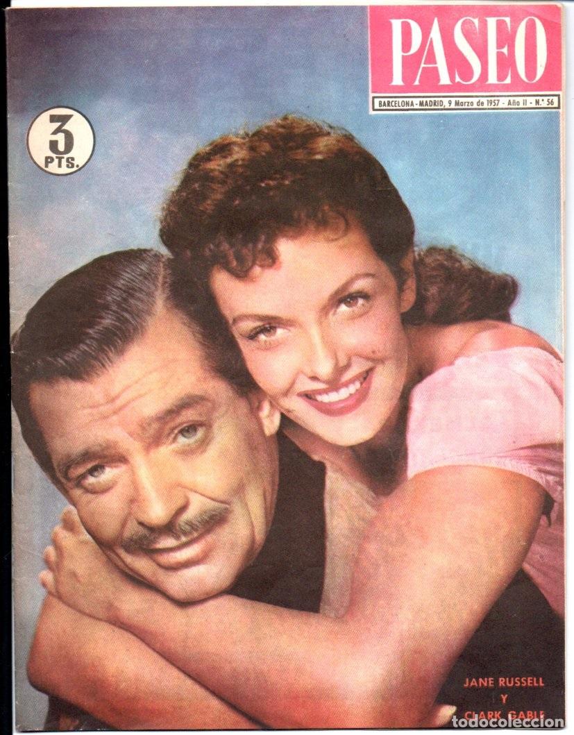 Coleccionismo de Revistas y Peri&oacute;dicos: REVISTA PASEO 9 MARZO 1957 CLARK GABLE - JANE RUSSELL