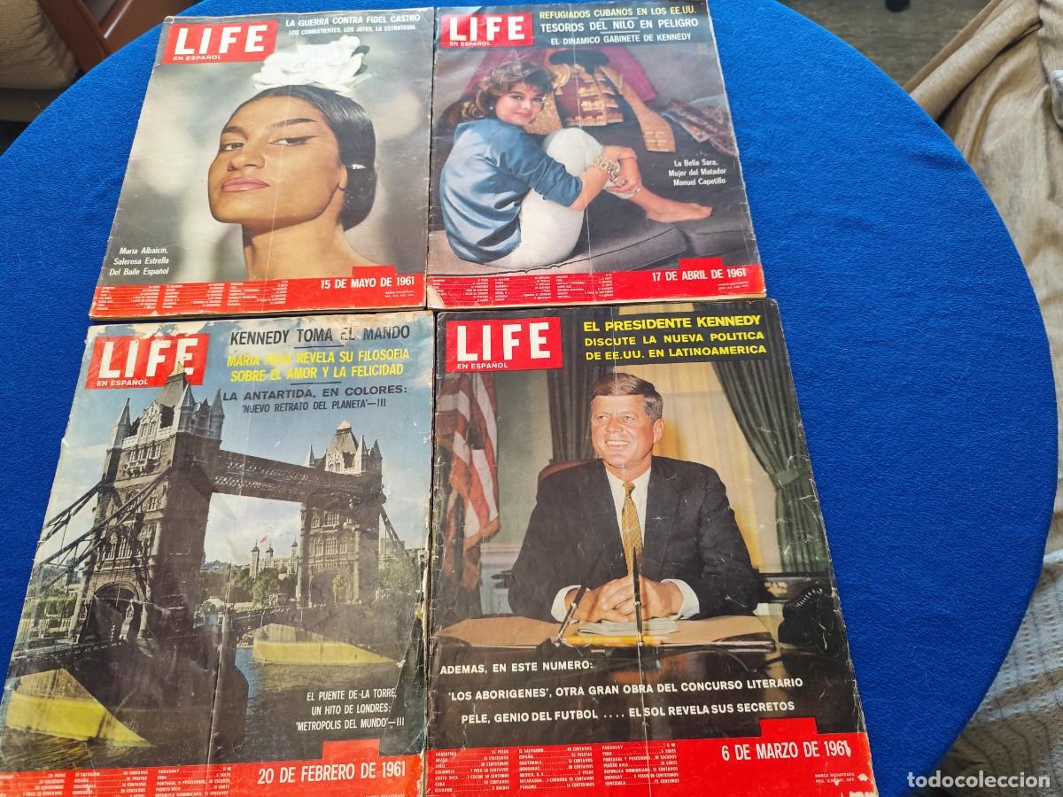 Coleccionismo de Revistas y Peri&oacute;dicos: 4 Revistas LIFE En Espa&ntilde;ol Febrero a Mayo de 1961