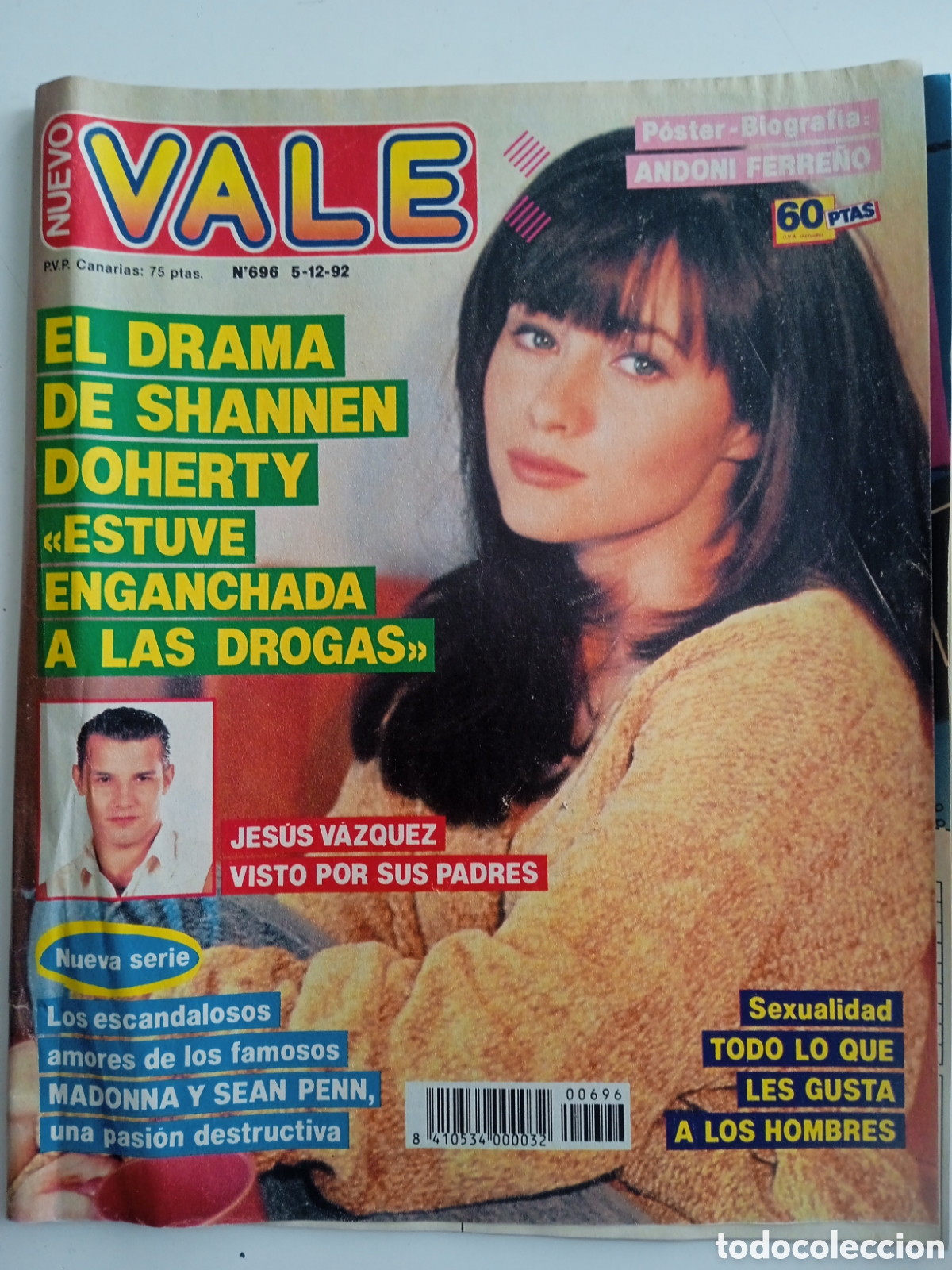 Coleccionismo de Revistas y Peri&oacute;dicos: Nuevo Vale 696 Shannen Doherty Madonna biograf&iacute;a y poster de Andoni Ferre&ntilde;o