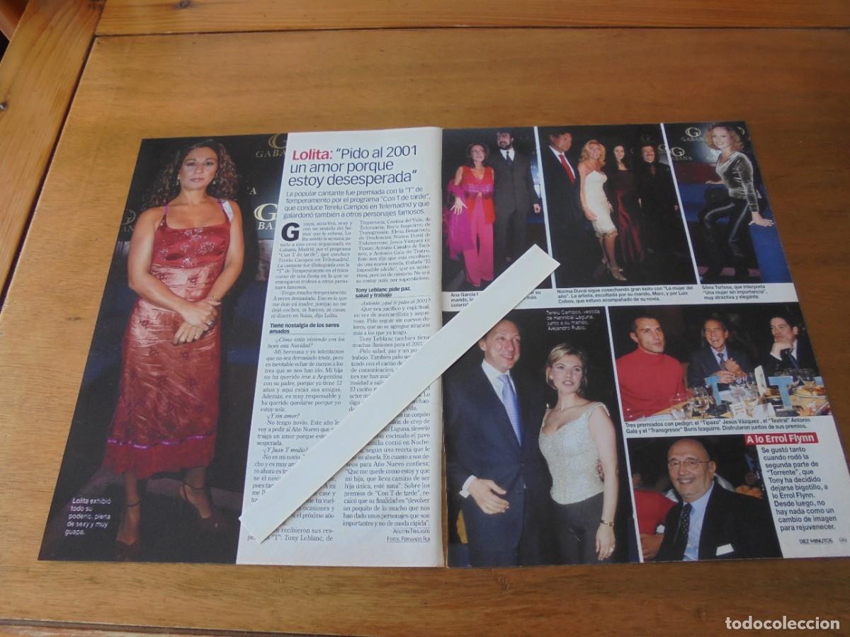 Coleccionismo de Revistas y Peri&oacute;dicos: CLIPPING 2001 LOLITA. TERELU. NORMA DUVAL. SILVIA TORTOSA. ANTONIO GALA. TETE DELGADO. KEVIN KOSTNER