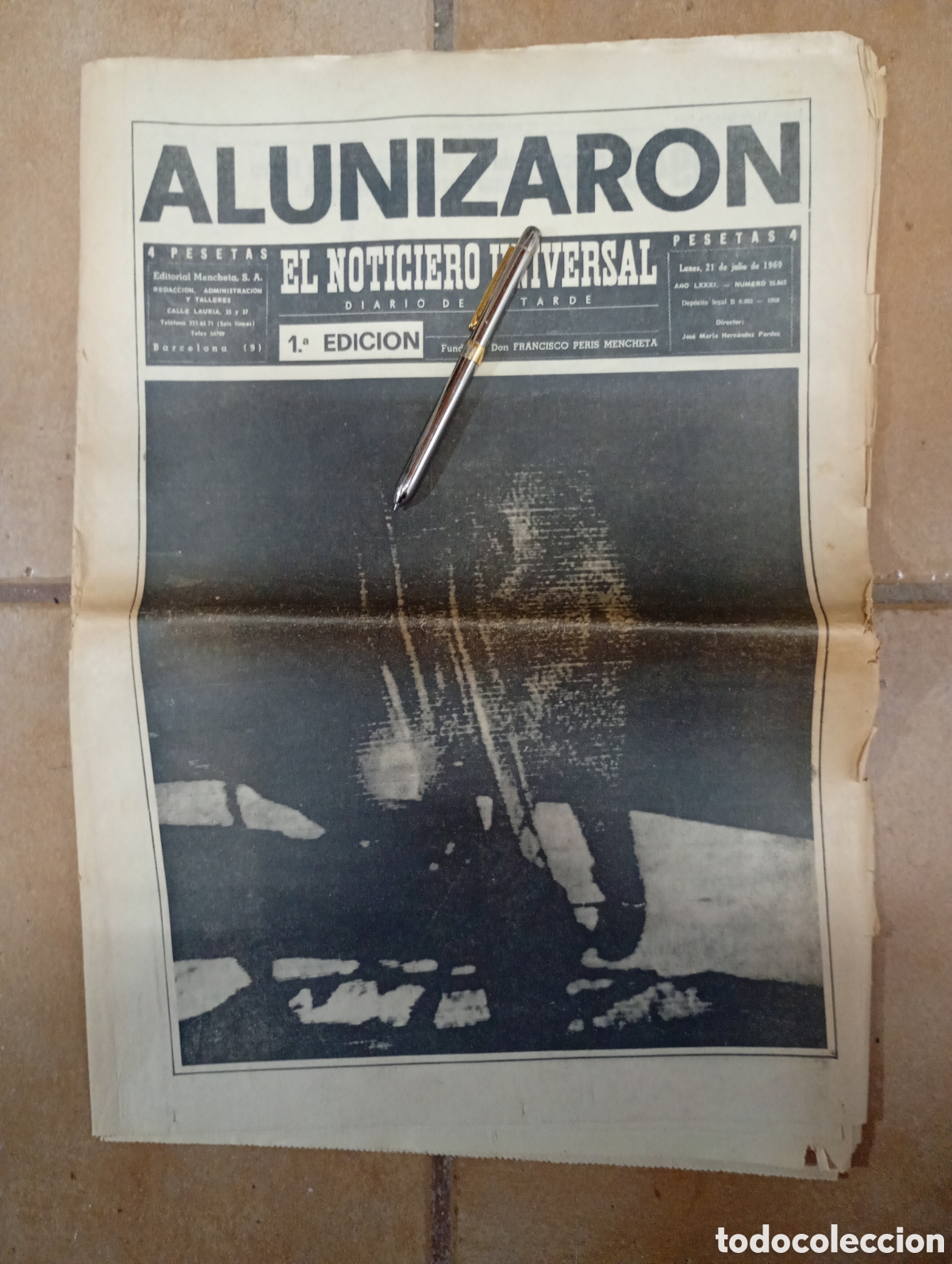 Coleccionismo de Revistas y Peri&oacute;dicos: LUNA el noticiero universal ''alunizaron'' 21 julio 1969 1&ordf; edici&oacute;n n&uacute;mero 25862 armstrong y aldrin