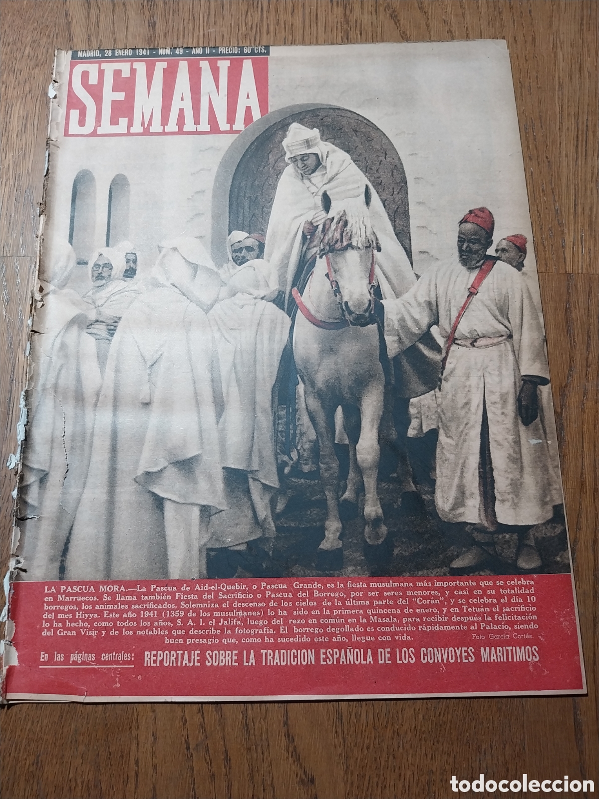 Coleccionismo de Revistas y Peri&oacute;dicos: SEMANA 1941 PASCUA MORA.BUDAPEST.HOMBRE PAJARO DE LAS SELVAS MADAGASCAR. TRADICION CONVOYES MARTIMOS